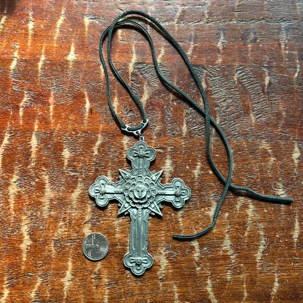 Pewter Pagan Large Cross necklace